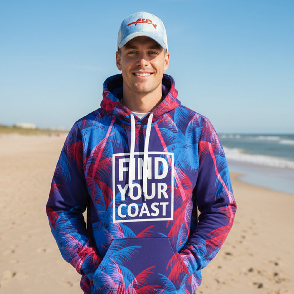Find Your Coast® Palm Print Recycled Hoodie
