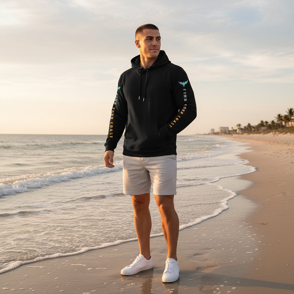 Find Your Coast® Rainbow Sleeve Recycled Hoodie