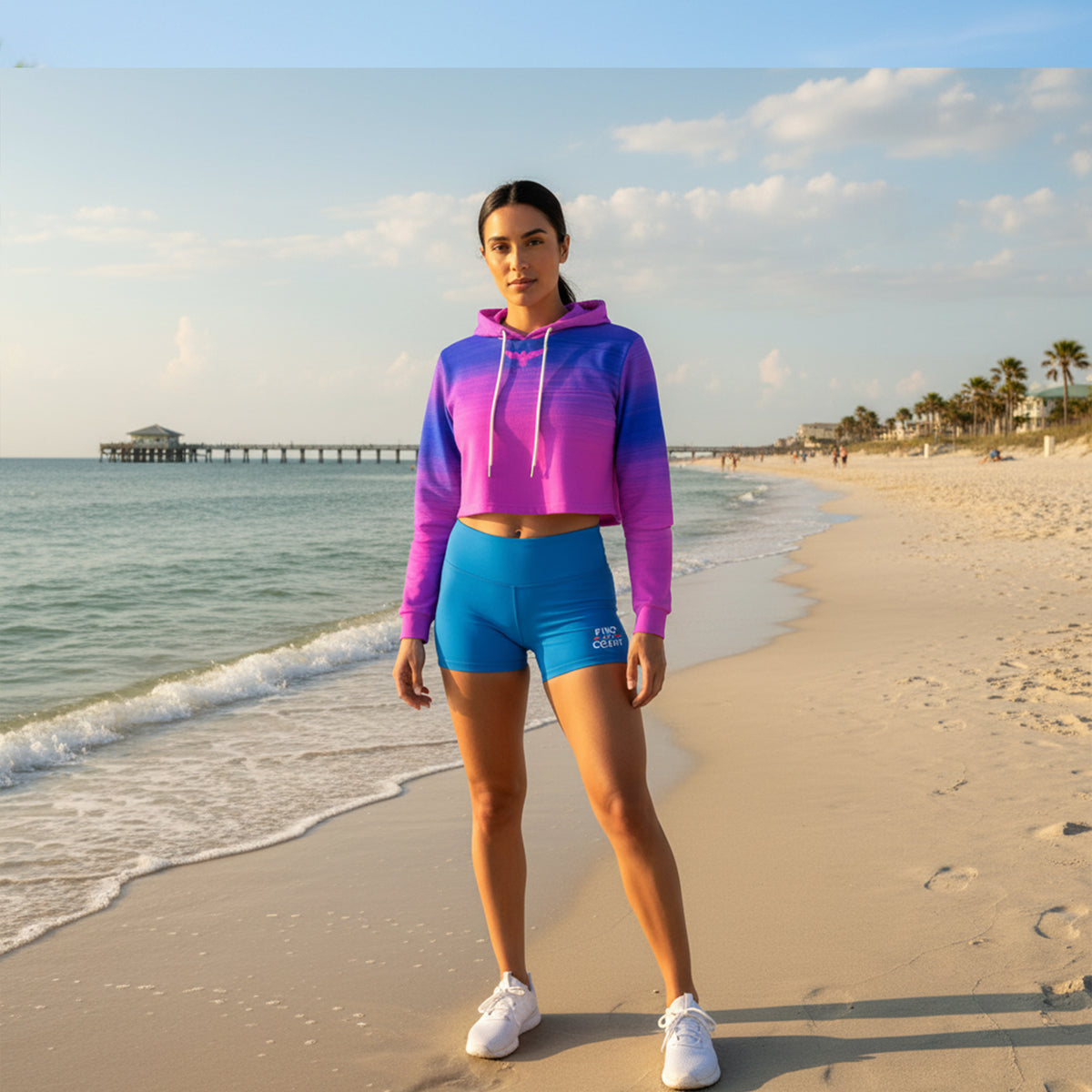 Find Your Coast® Summer Eclipse Cropped Long Sleeve Hoodie