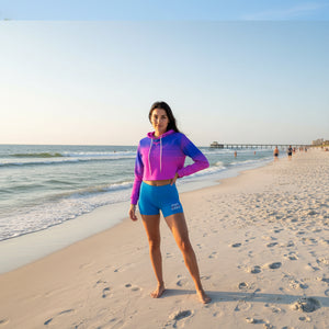 Find Your Coast® Summer Eclipse Cropped Long Sleeve Hoodie