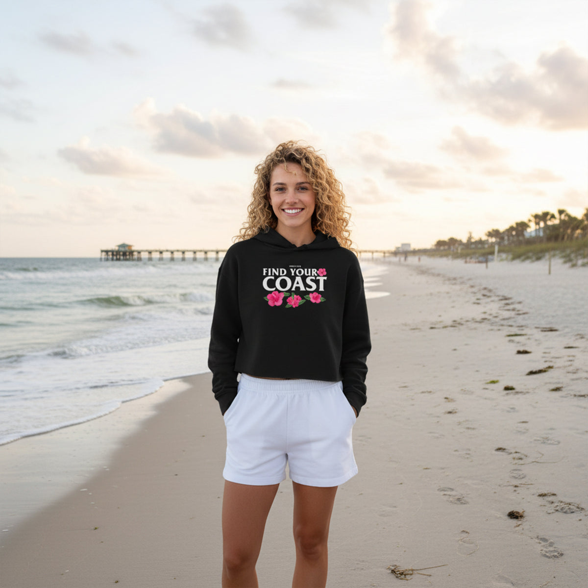 Cropped Flower Hoodie