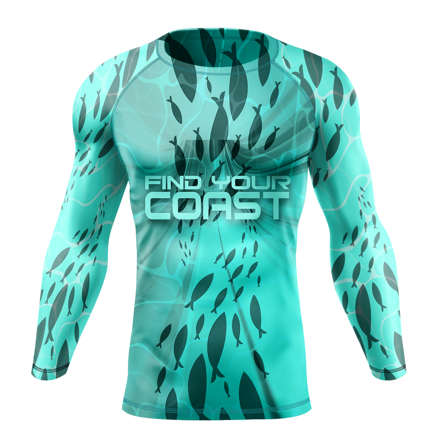 Find Your Coast® Fish Town Rash Guard UPF 50+