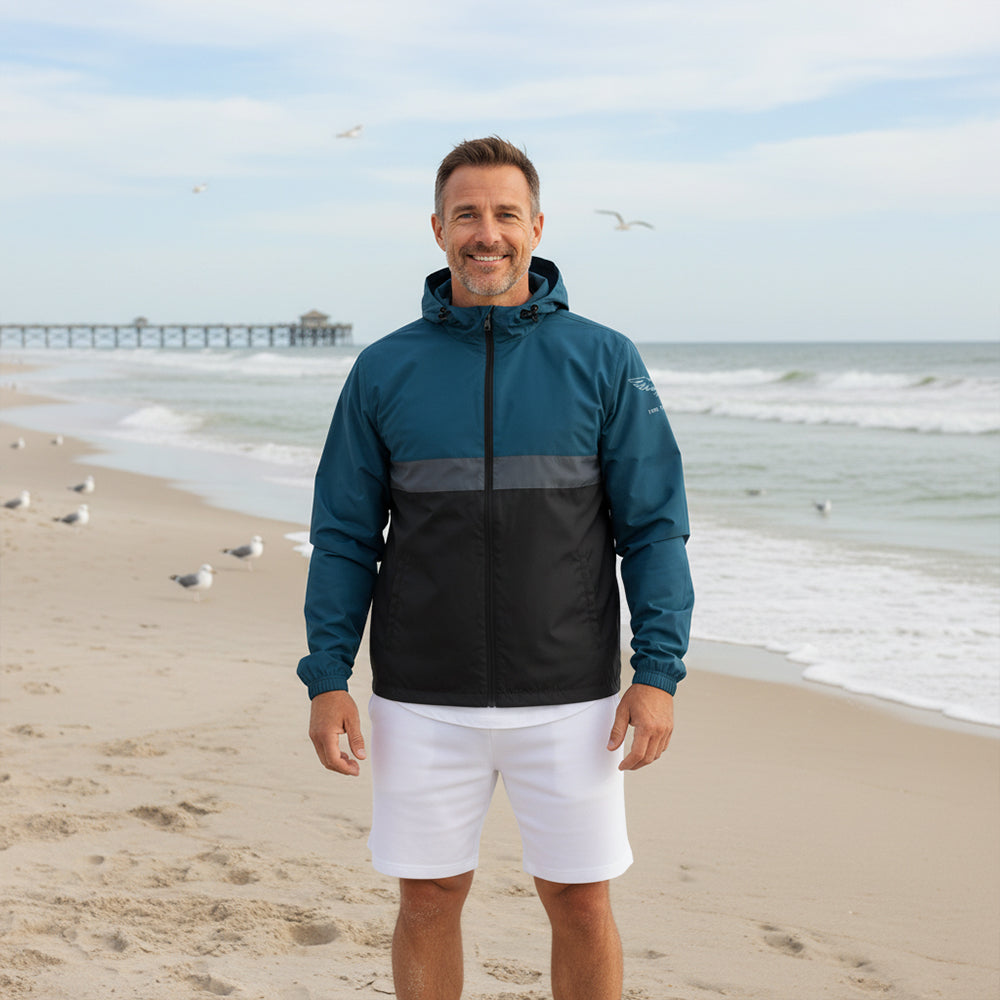 Men&#39;s FYC Lightweight Hooded Windbreaker Water Resistant Jacket