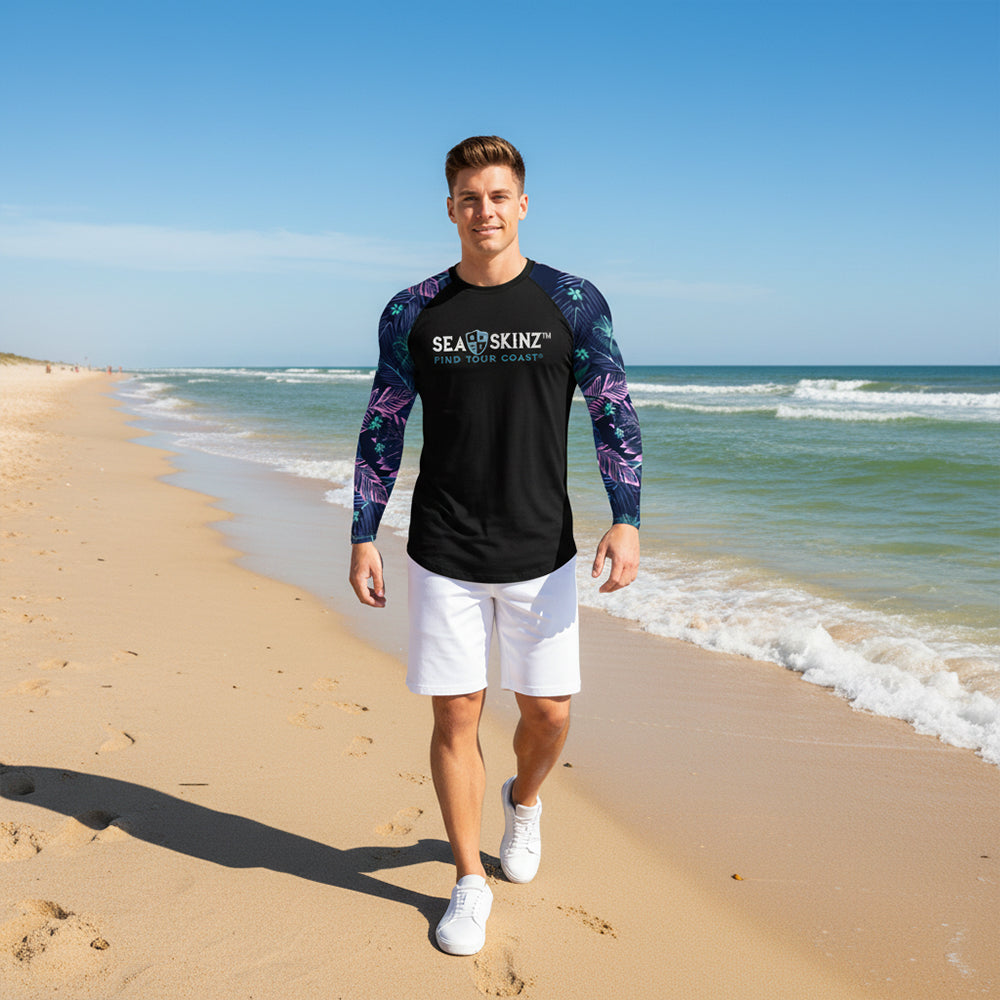 Find Your Coast® Floral Sleeve SeaSkinz Rash Guard UPF 50+