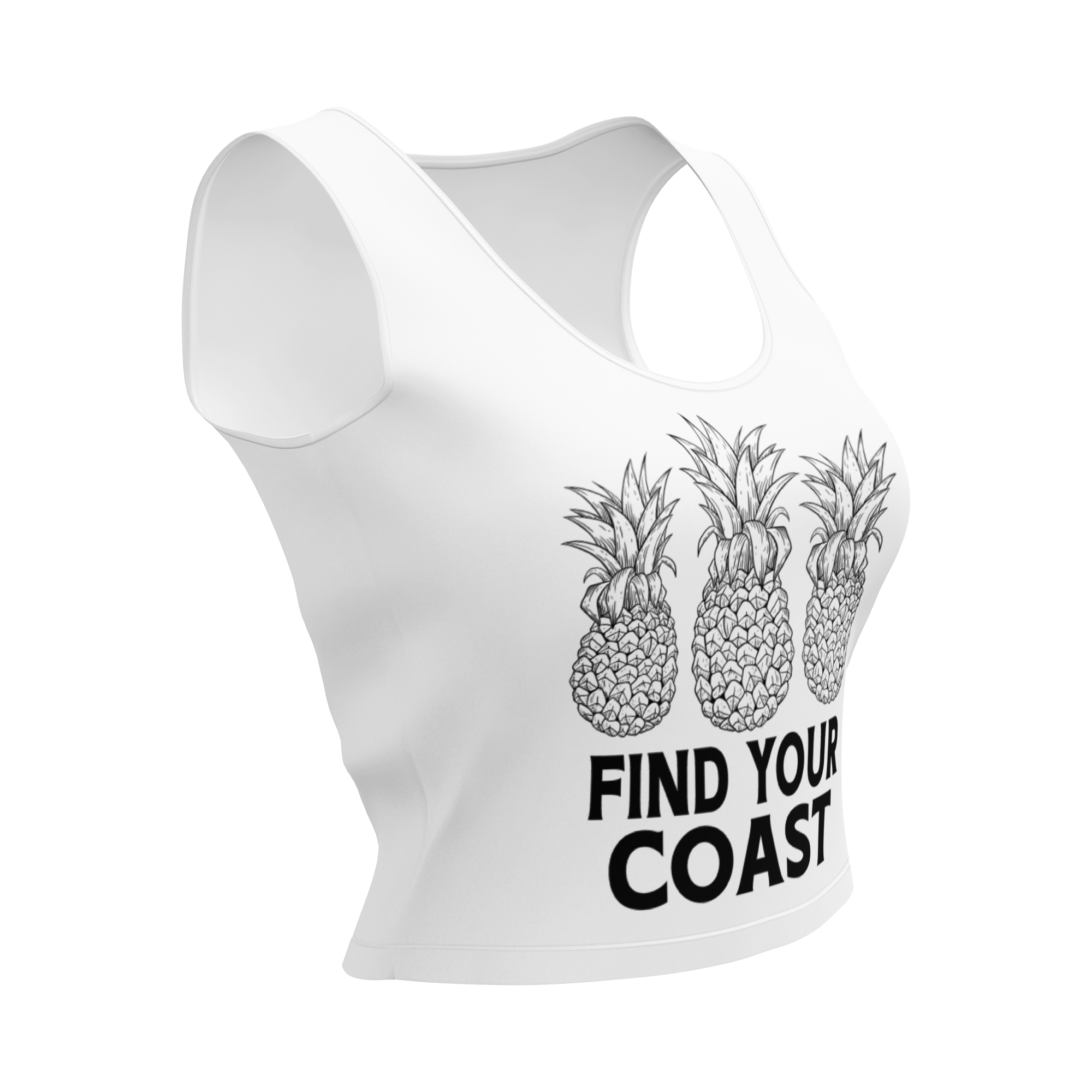 Find Your Coast® Pineapple Cropped Tank Top