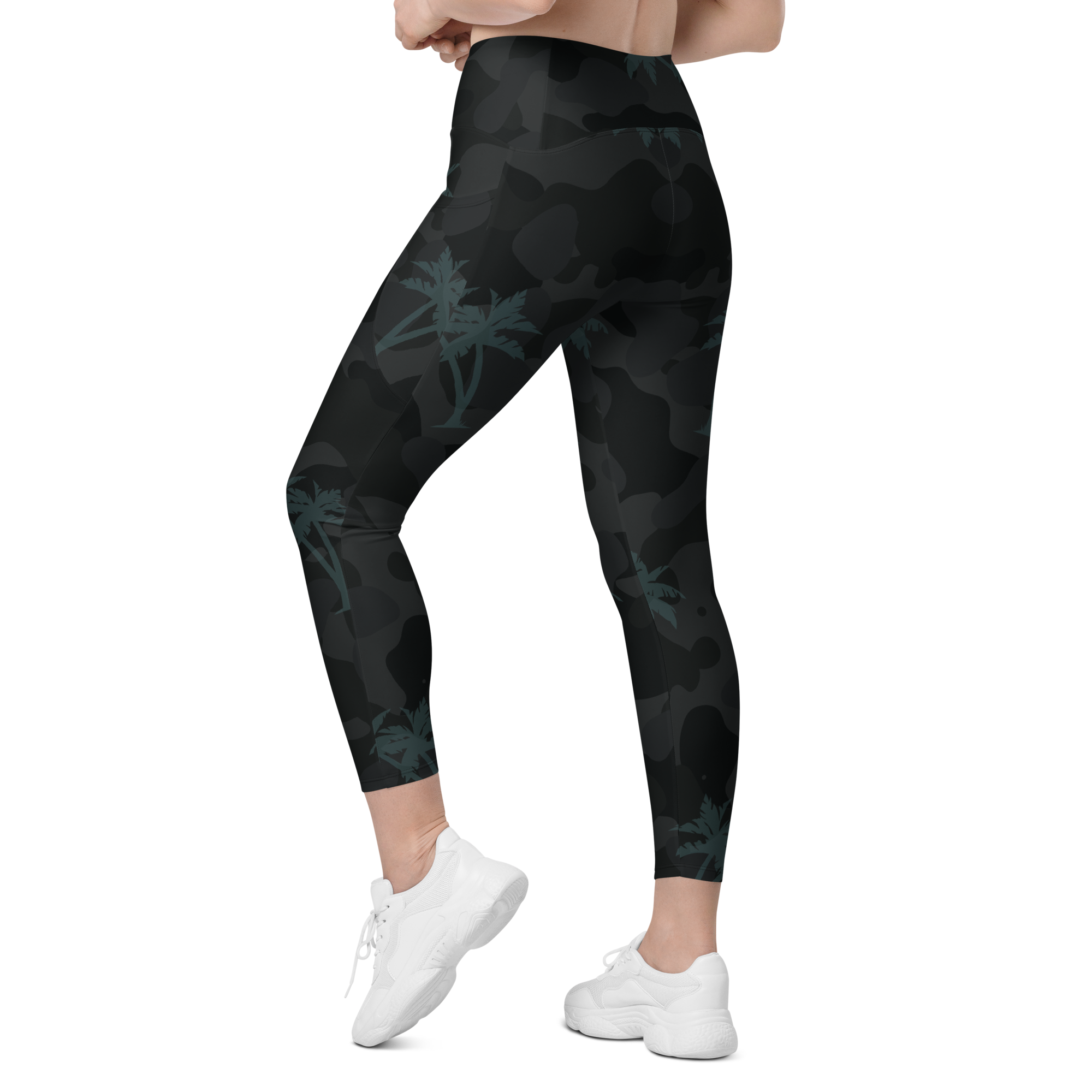 COASTFLEX Crossover Palm Camo Leggings with Dual Pockets