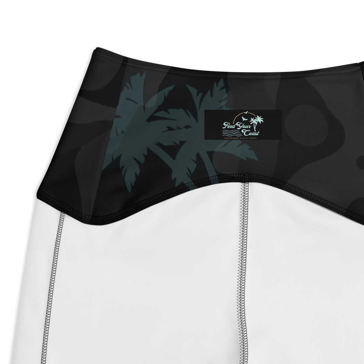 CoastFlex Crossover Palm Camo Leggings with Dual Pockets