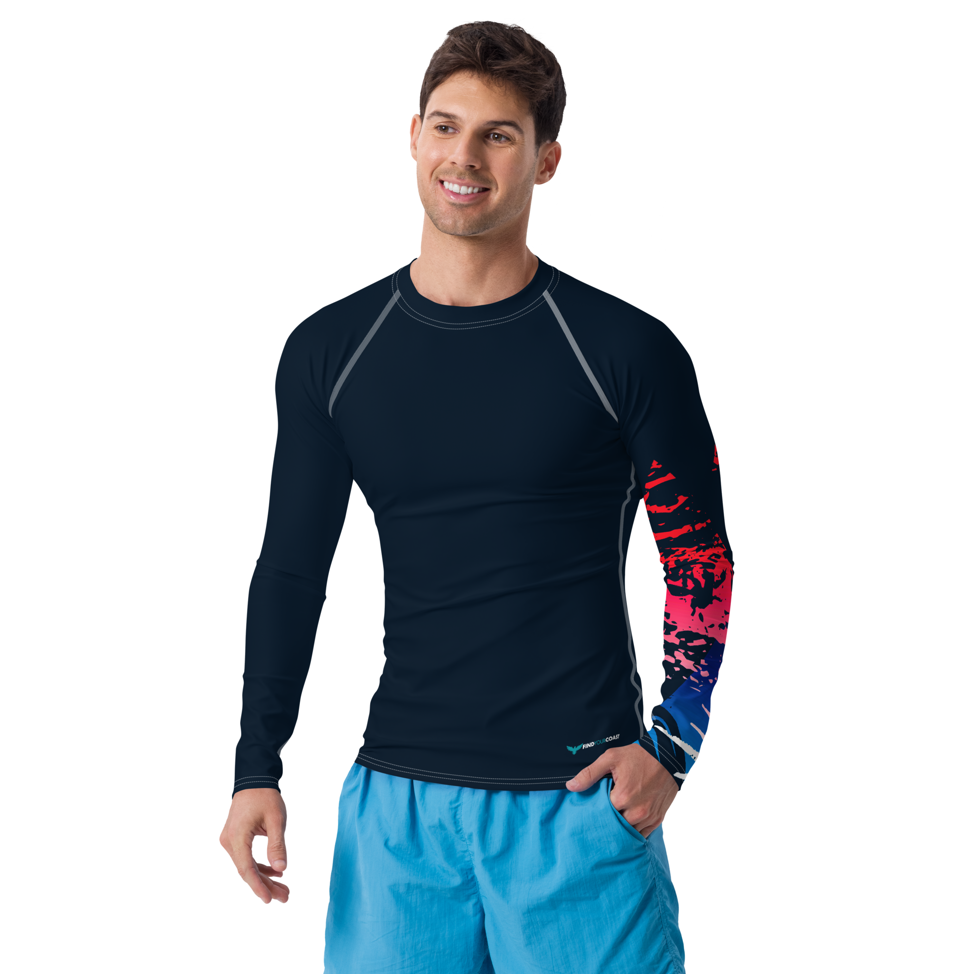 Men's Victory Sleeve Performance Rash Guard UPF 40+ FIND YOUR COAST  CO