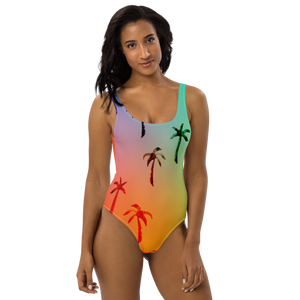 Rainbow Palm One-Piece UPF Swimsuit