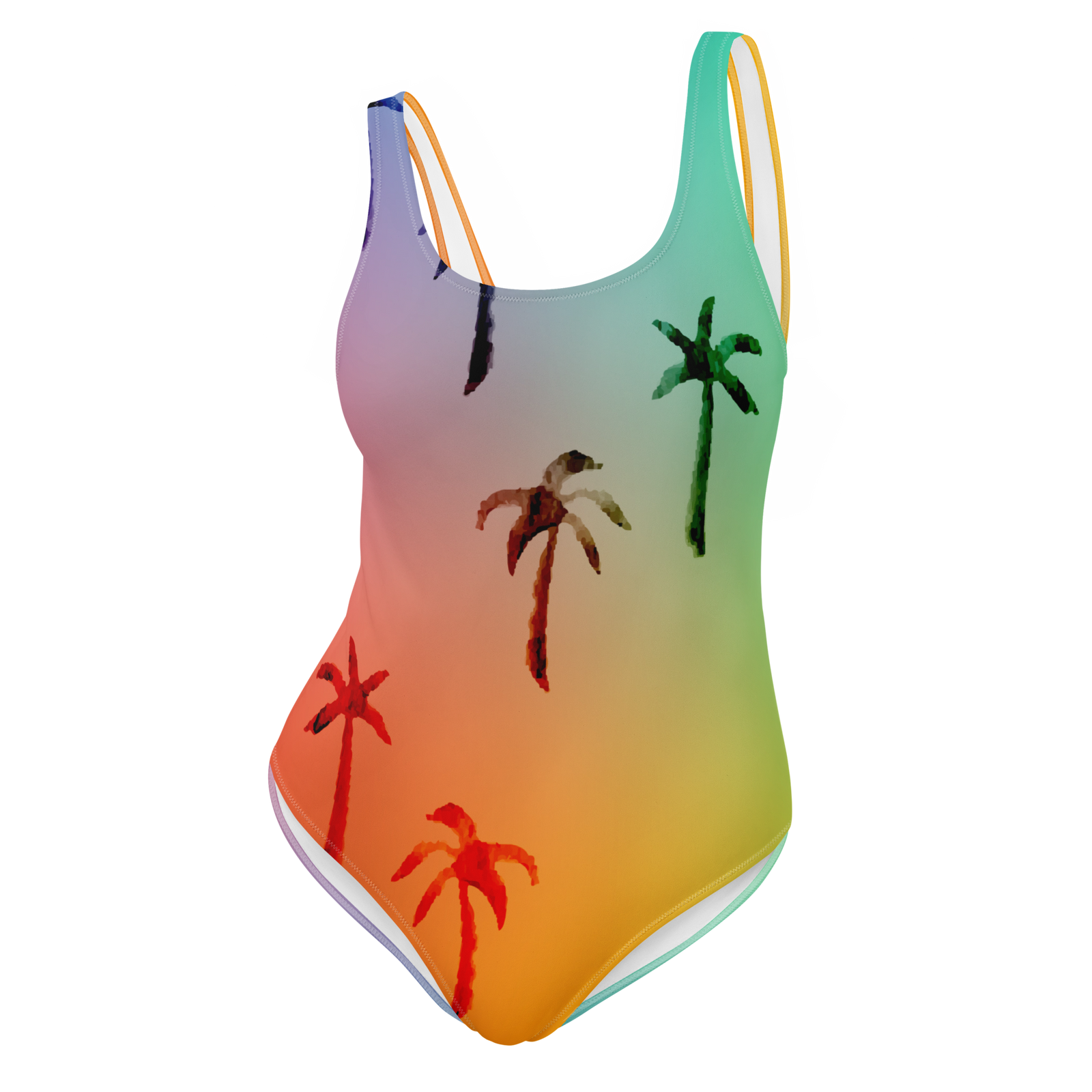 Rainbow Palm One-Piece UPF Swimsuit