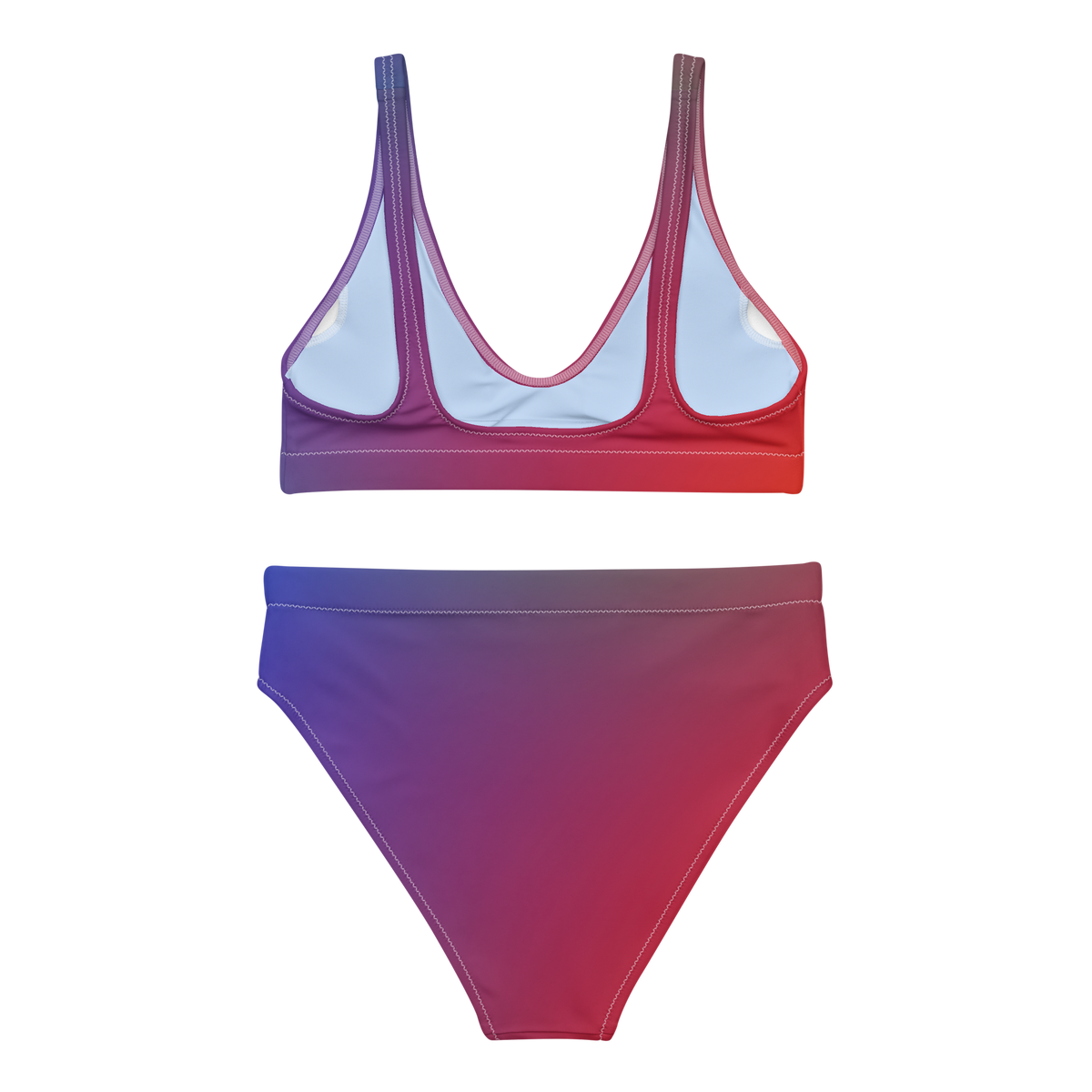 Red Dawn Recycled High Waisted Bikini Set