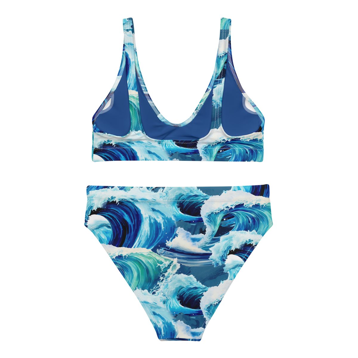 Find Your Coast® Waves Recycled High Waisted Bikini Set