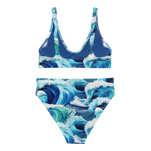 Find Your Coast® Waves Recycled High Waisted Bikini Set