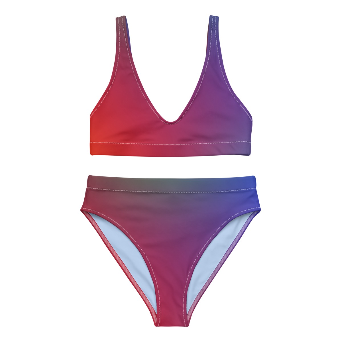 Red Dawn Recycled High Waisted Bikini Set