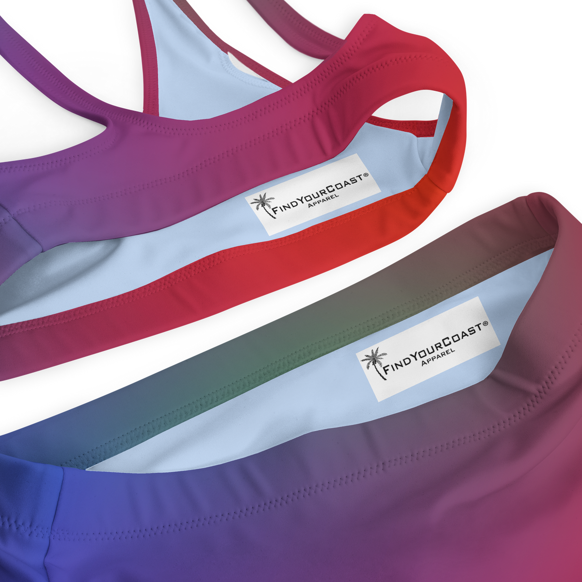 Red Dawn Recycled High Waisted Bikini Set