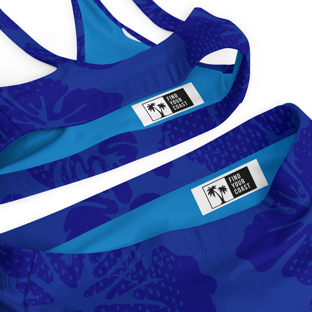 Find Your Coast® Royal Recycled High Waisted Bikini Set