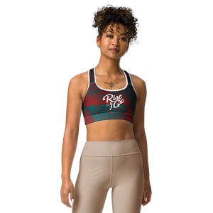 Moisture Wicking Nadine Sports Bra (white & black piping)