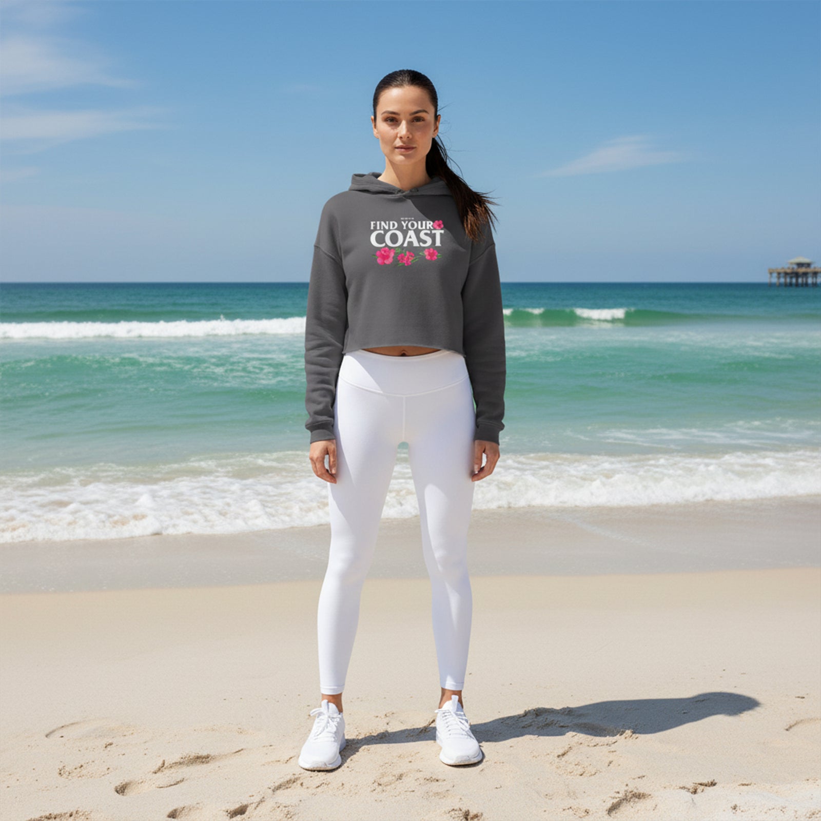 Cropped Flower Hoodie