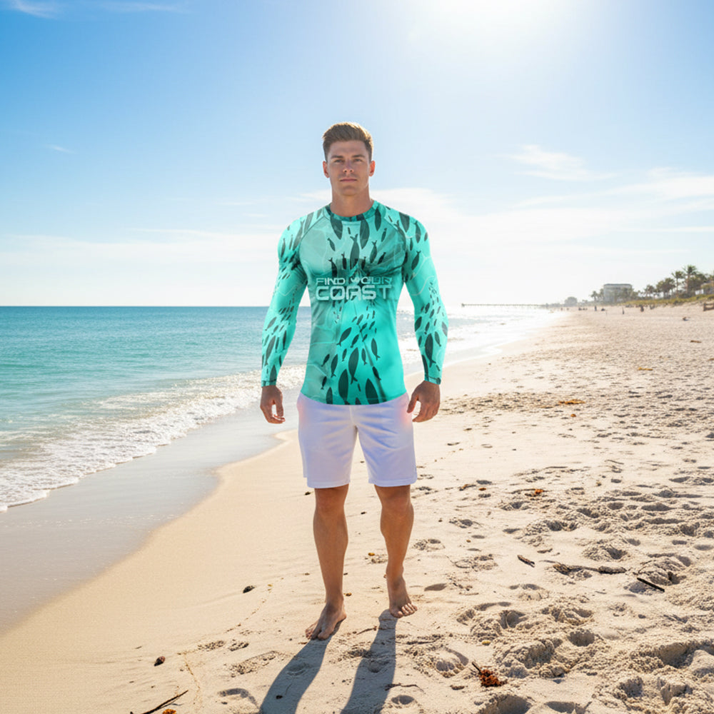 Find Your Coast® Fish Town Rash Guard UPF 50+