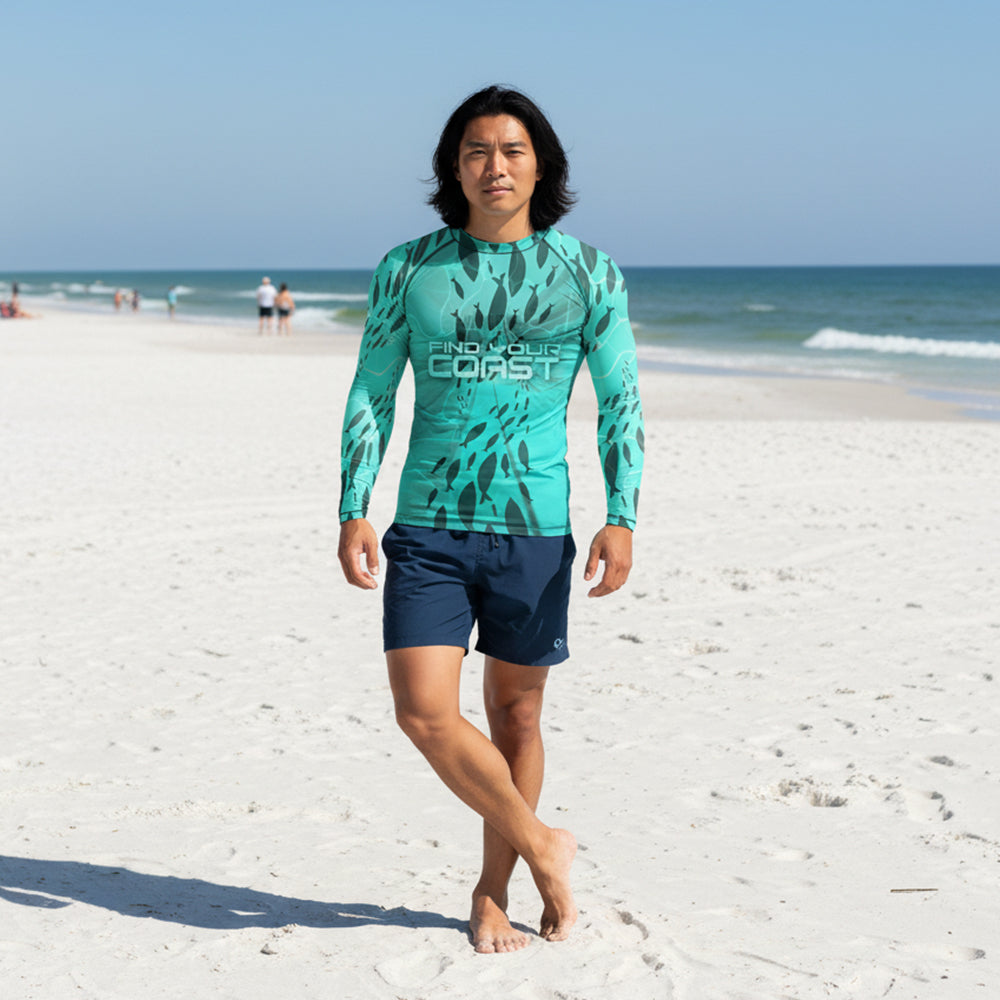 Find Your Coast® Fish Town Rash Guard UPF 50+