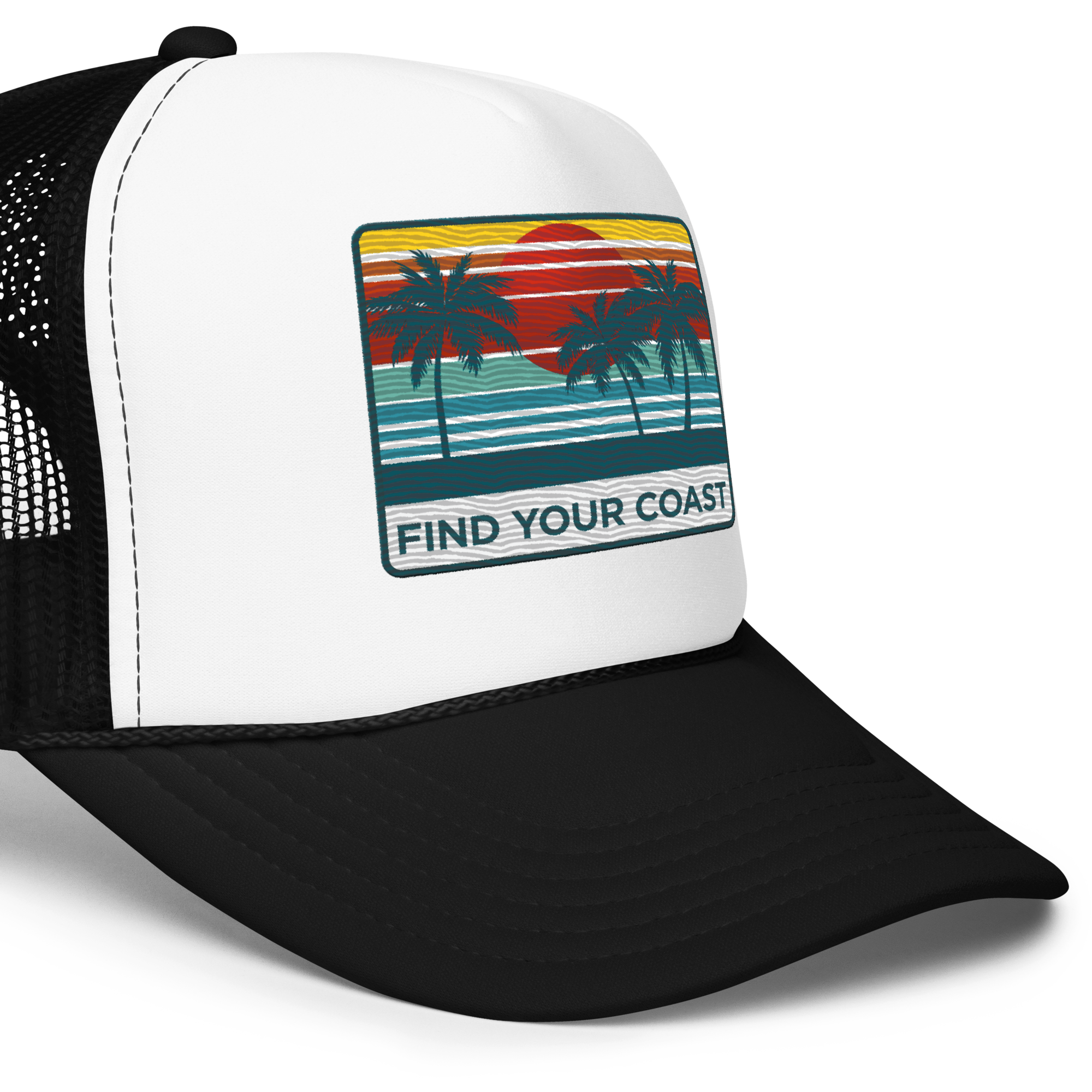 Find Your Coast® Sunset Palm Foam Trucker Hats