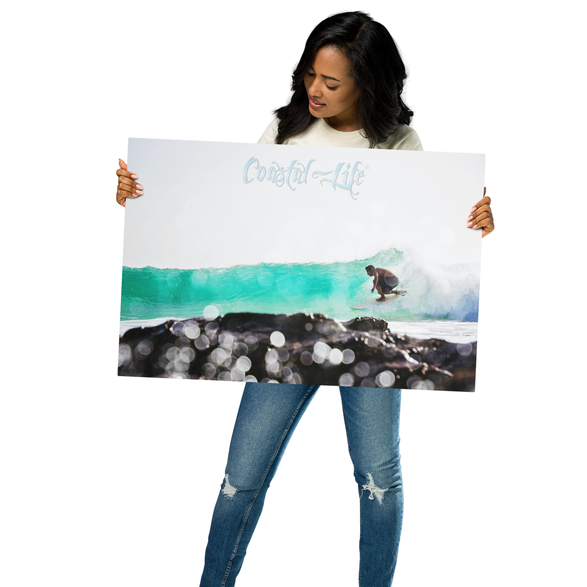 Coastal Life® Surf on Glossy Metal