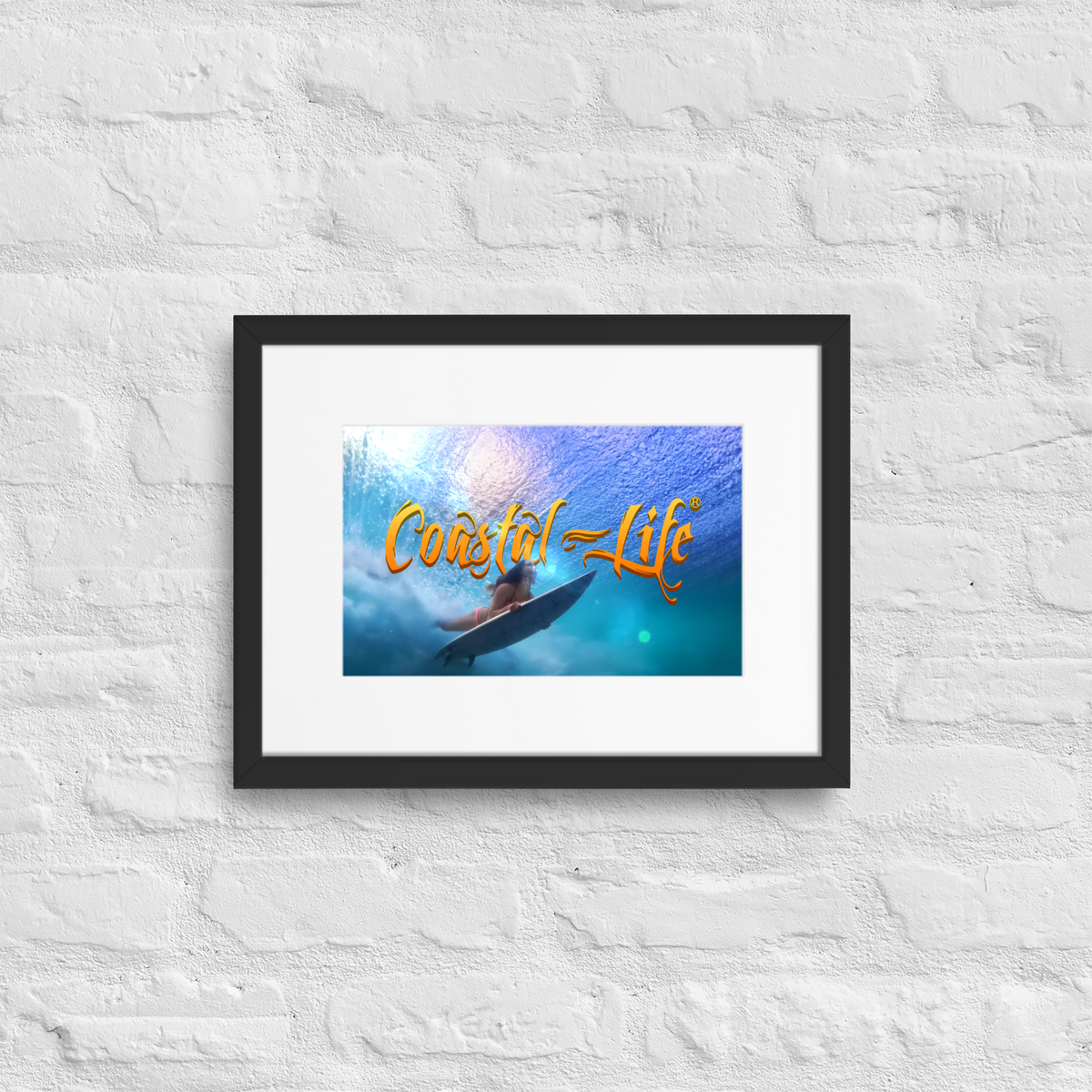Coastal Life Surf Matte Paper Framed Poster With Mat Board