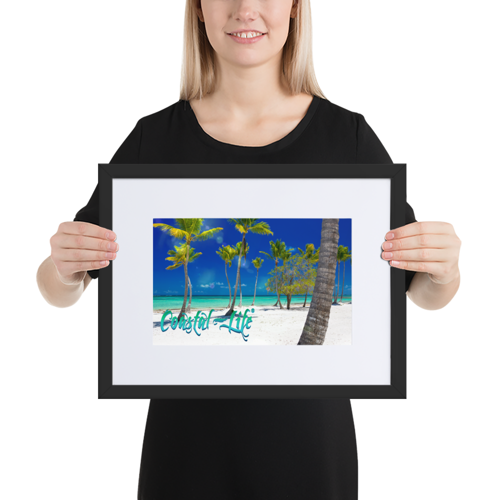 Coastal Life® Palms Matte Paper Framed Poster With Mat Board