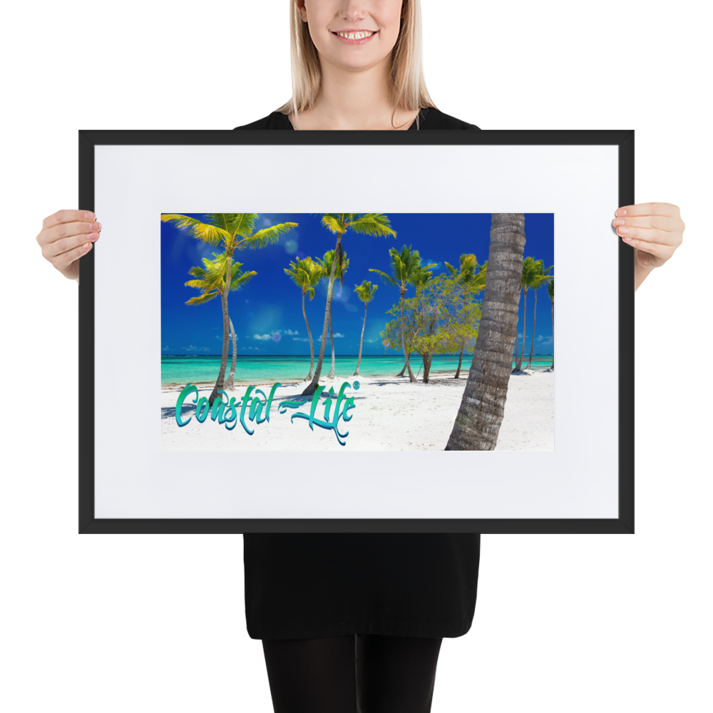 Coastal Life® Palms Matte Paper Framed Poster With Mat Board