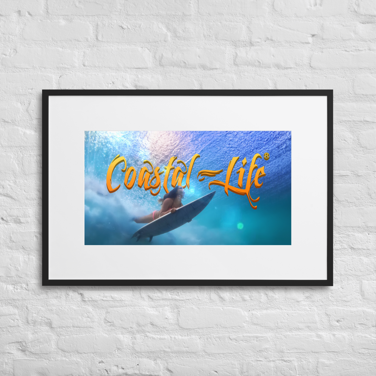 Coastal Life Surf Matte Paper Framed Poster With Mat Board