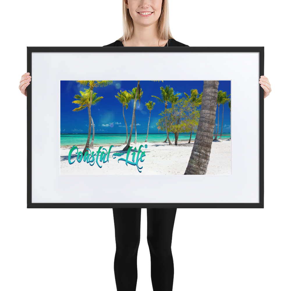 Coastal Life® Palms Matte Paper Framed Poster With Mat Board