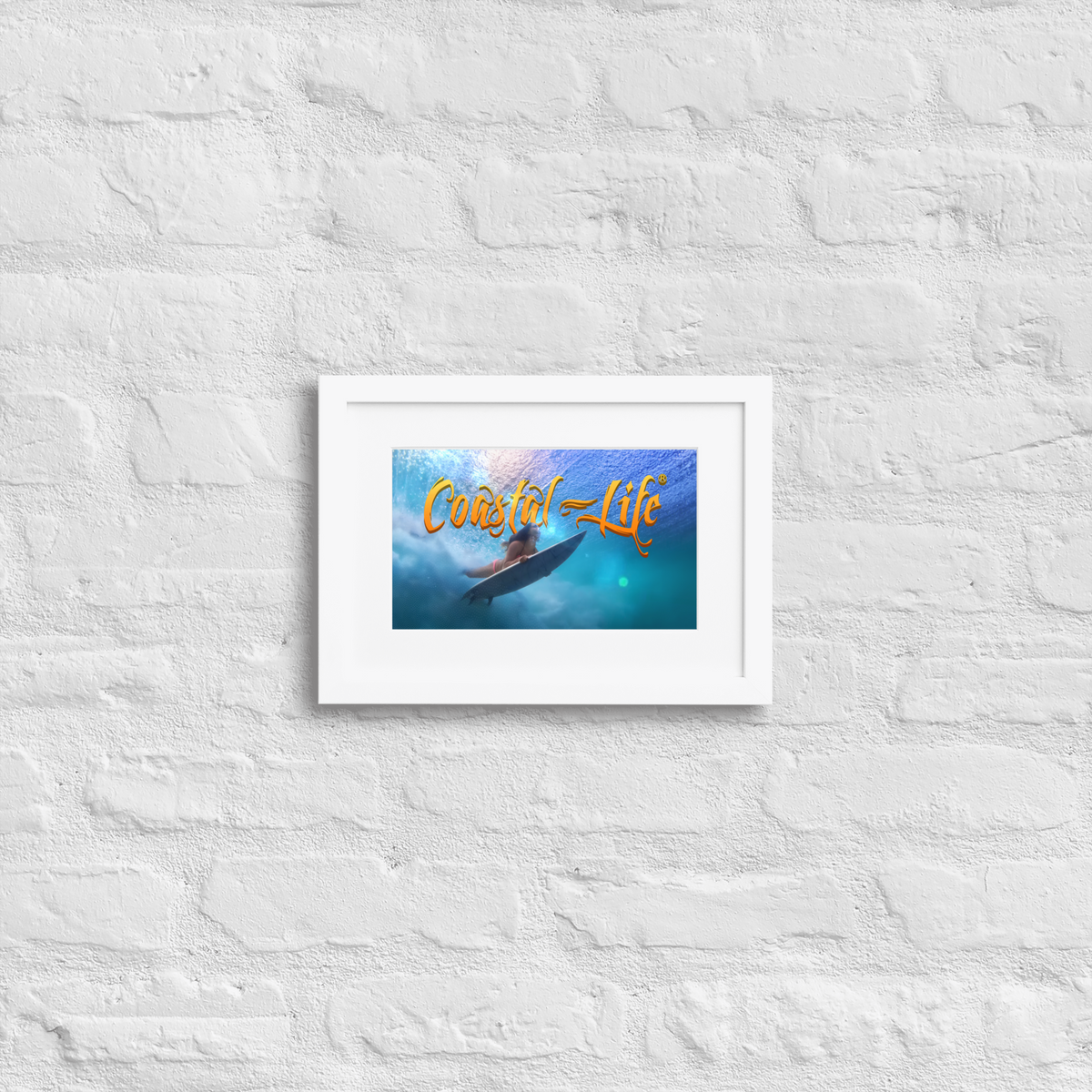 Coastal Life Surf Matte Paper Framed Poster With Mat Board