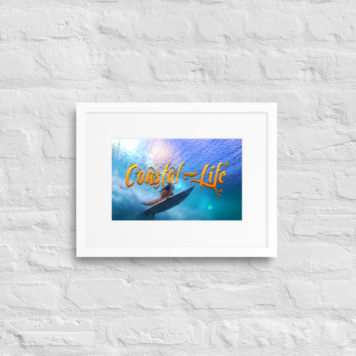 Coastal Life Surf Matte Paper Framed Poster With Mat Board