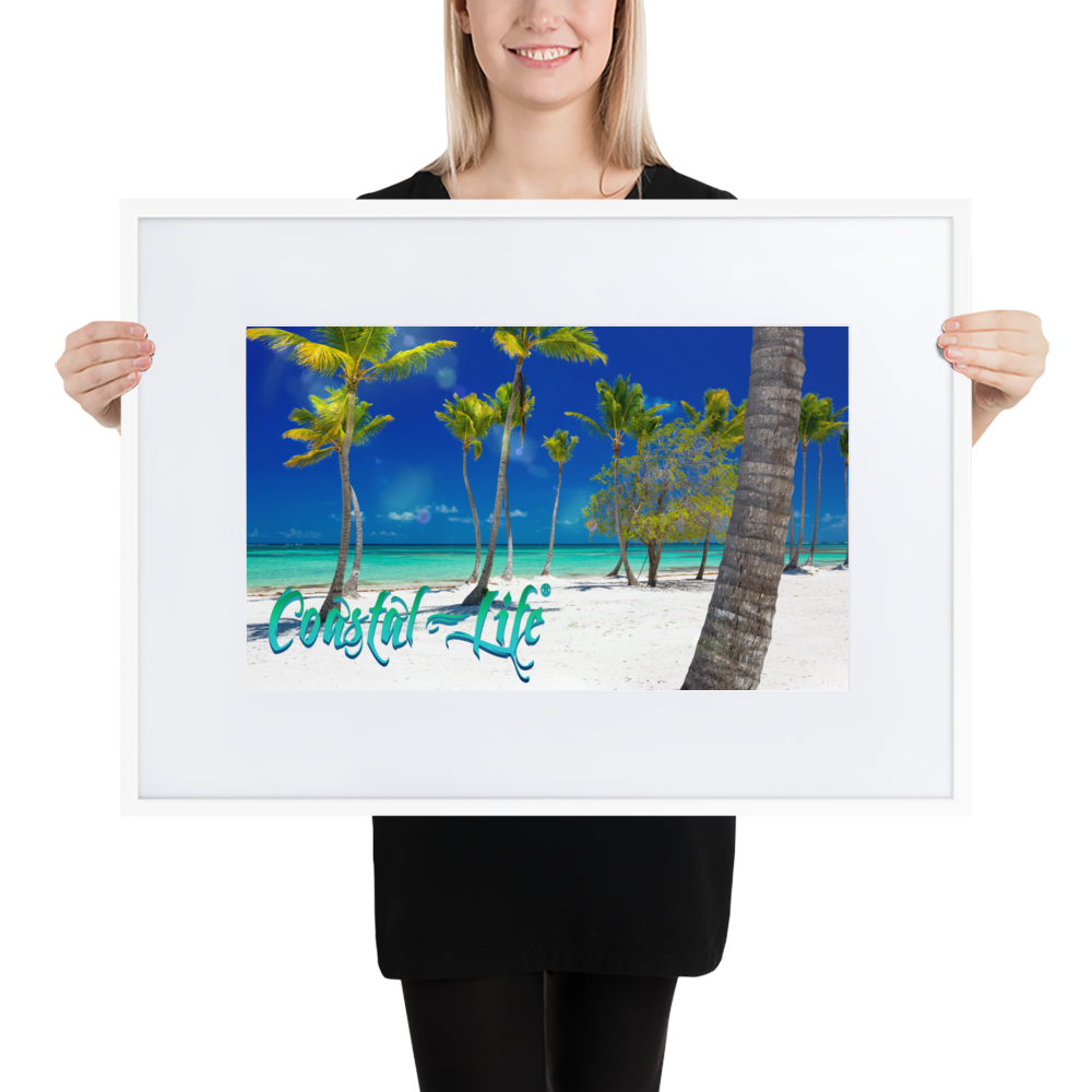 Coastal Life® Palms Matte Paper Framed Poster With Mat Board
