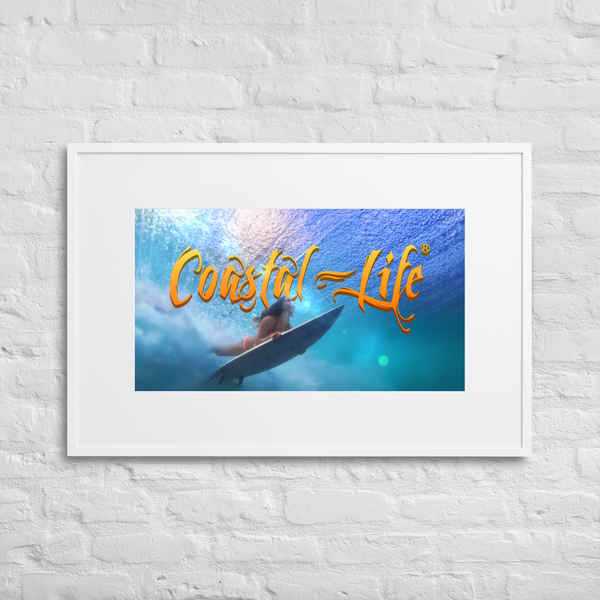 Coastal Life Surf Matte Paper Framed Poster With Mat Board