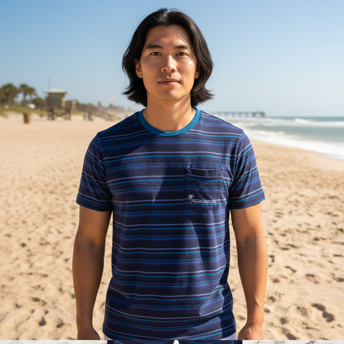 Inlet Stripe Everyday Pocket Tee