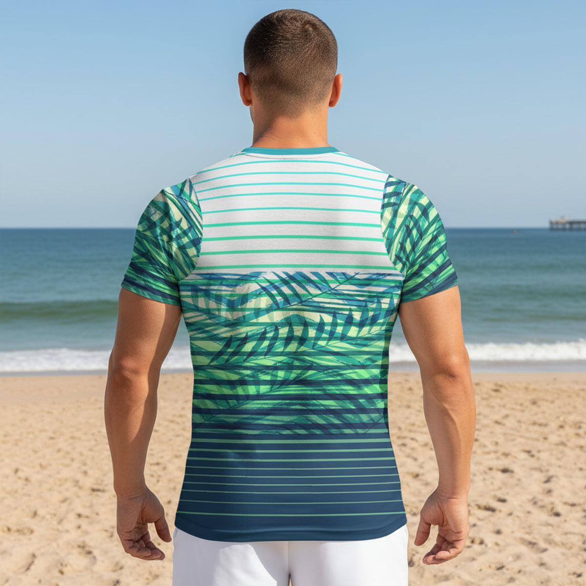 Everyday Tropical Stripes Pocket Tee