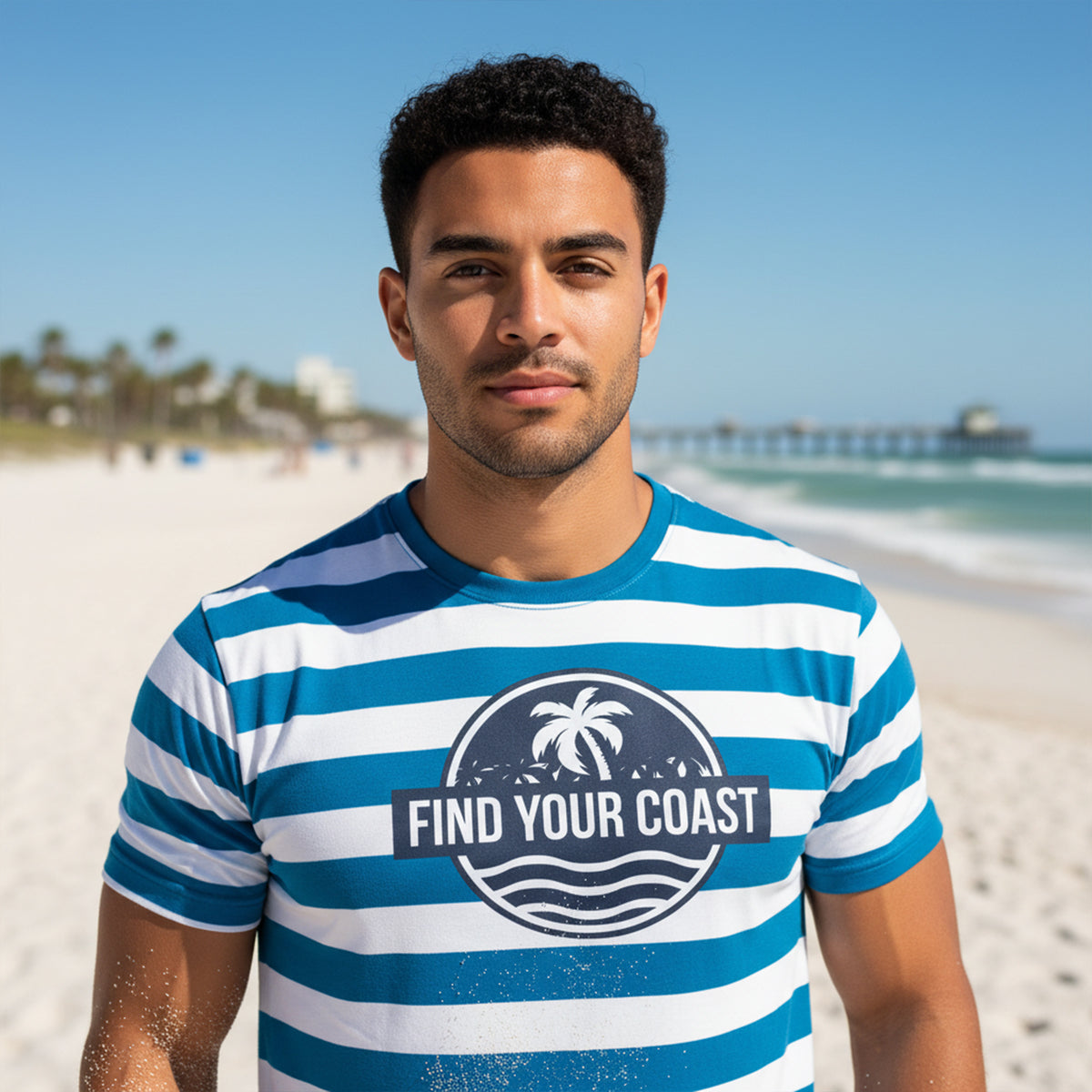 Find Your Coast® Striped Summer Coastal Tee