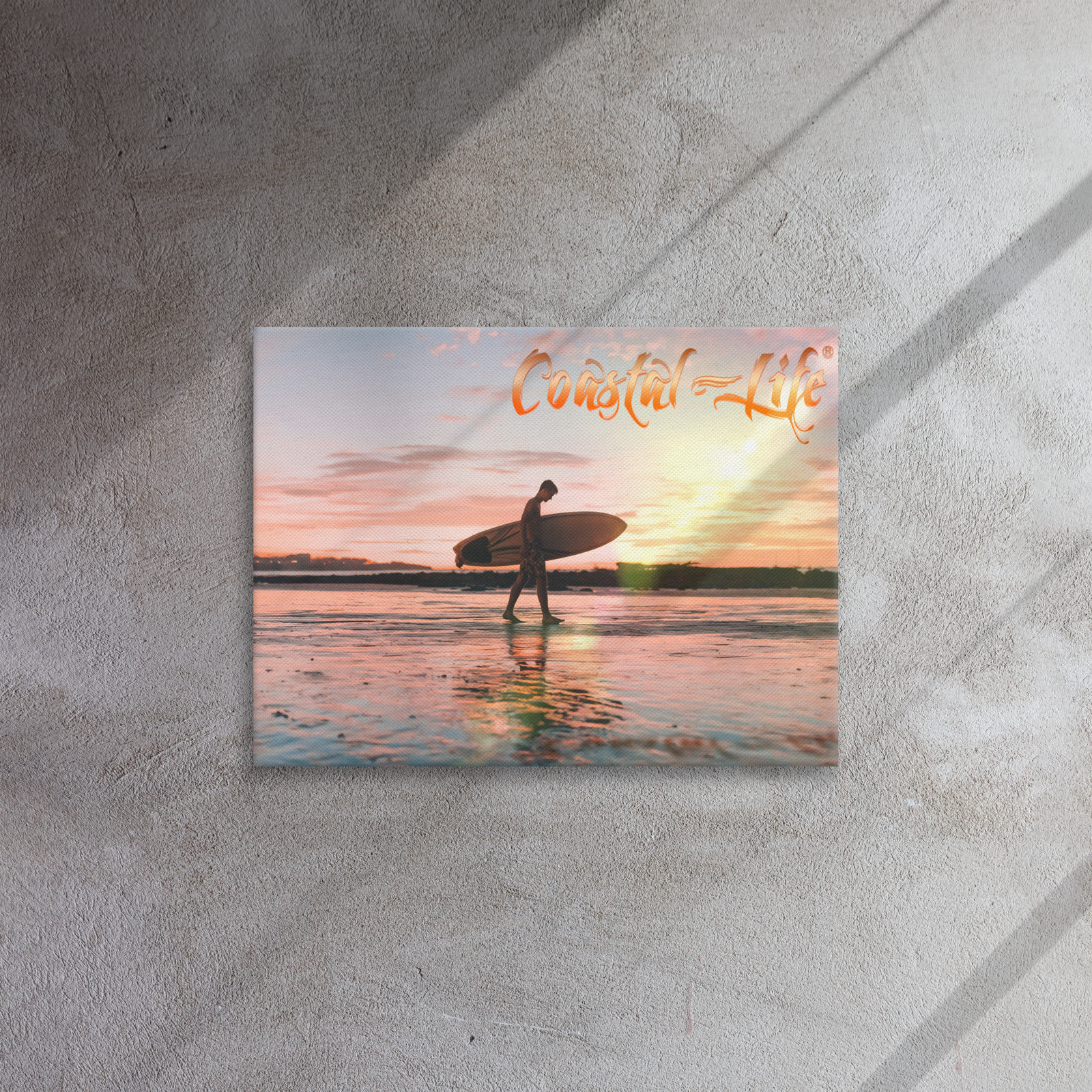 Coastal Life® Sunset Surf on Thin Canvas