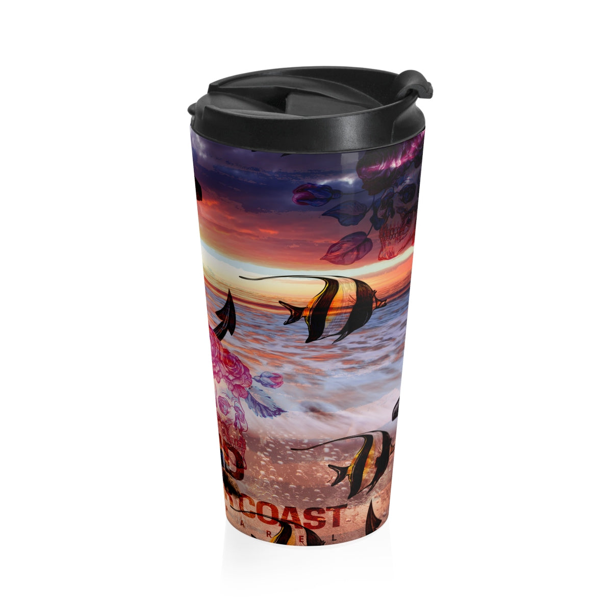 Skulls/Anchor/Beach Stainless Steel Travel Mug FIND YOUR COAST  CO