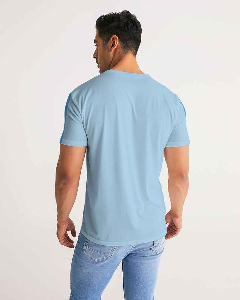 Men's Charter Stripe Performance Crewneck Gulf Blue Shirt FIND YOUR COAST  CO