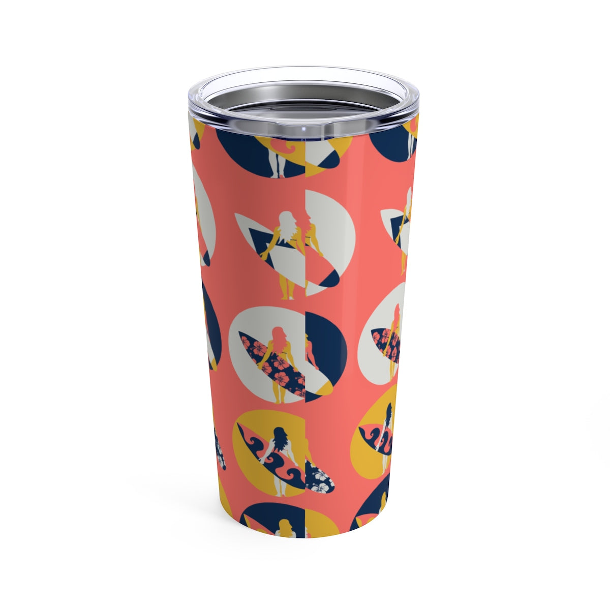 Find Your Coast 20 oz Stainless Steel Surfer Girl Art Stainless Steel Tumbler FIND YOUR COAST  CO