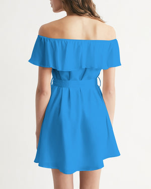 Women's Blue Horizon Off-Shoulder Dress FIND YOUR COAST  CO