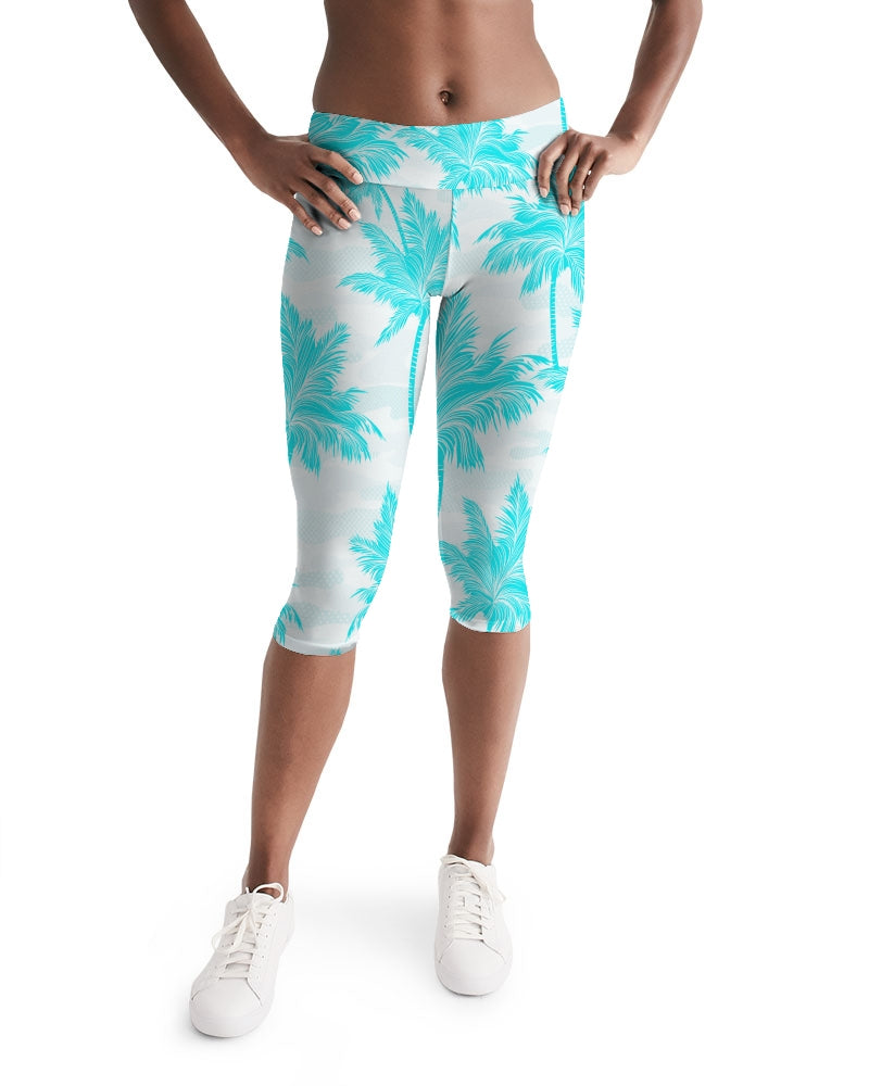 Women's Active Comfort Palm Club Mid-Rise Capri Leggings FIND YOUR COAST  CO