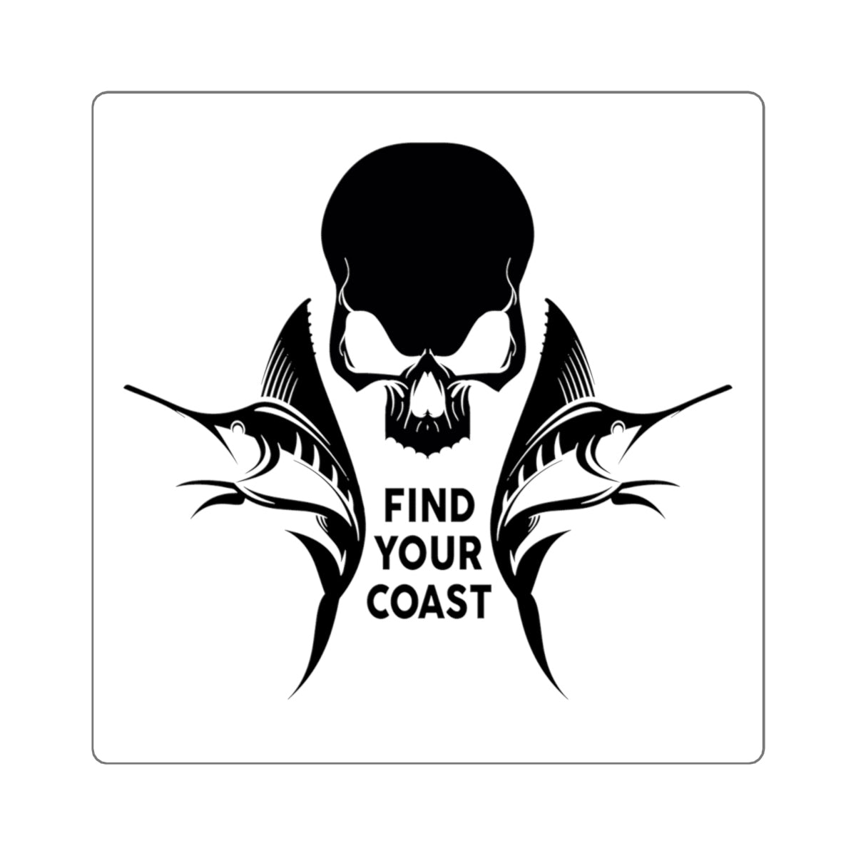 FYC Square Cut Marlin &amp; Skull Stickers FIND YOUR COAST  CO