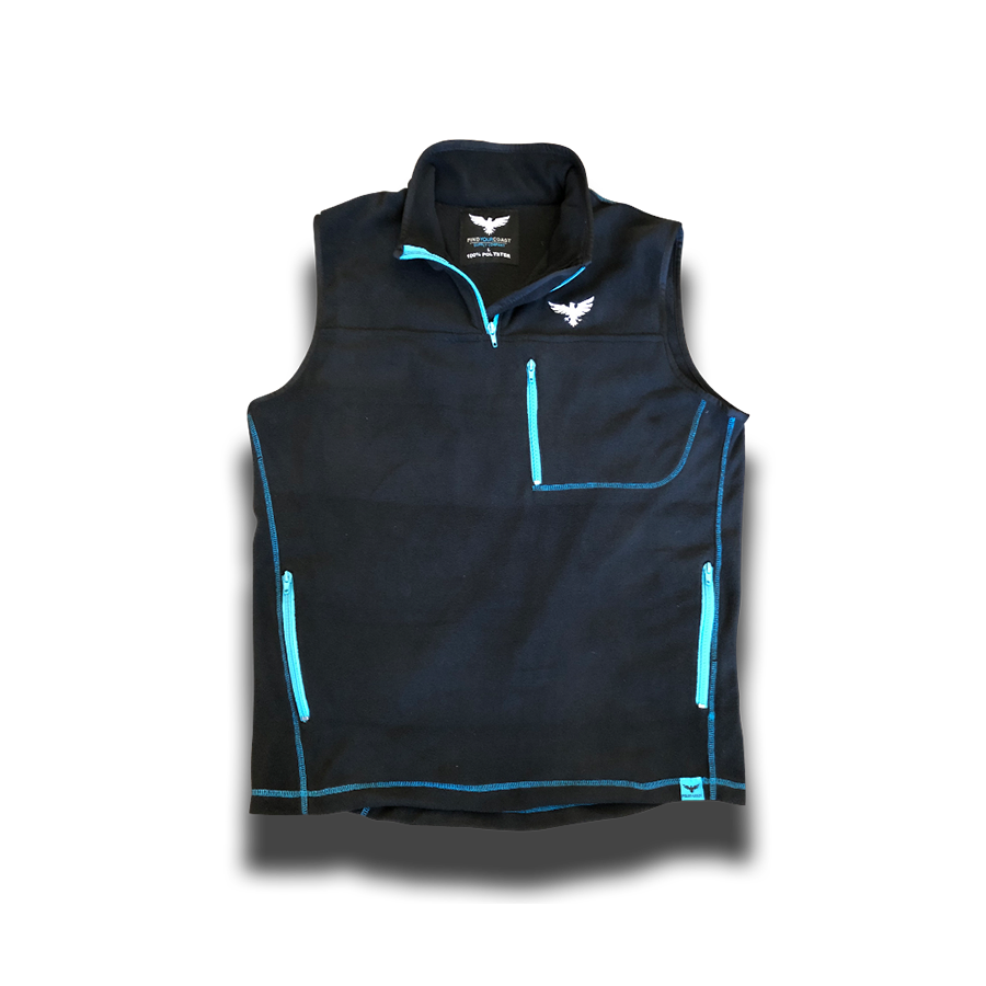 Men's FYC First Light Black Lightweight Polar Fleece Vest FIND YOUR COAST  CO