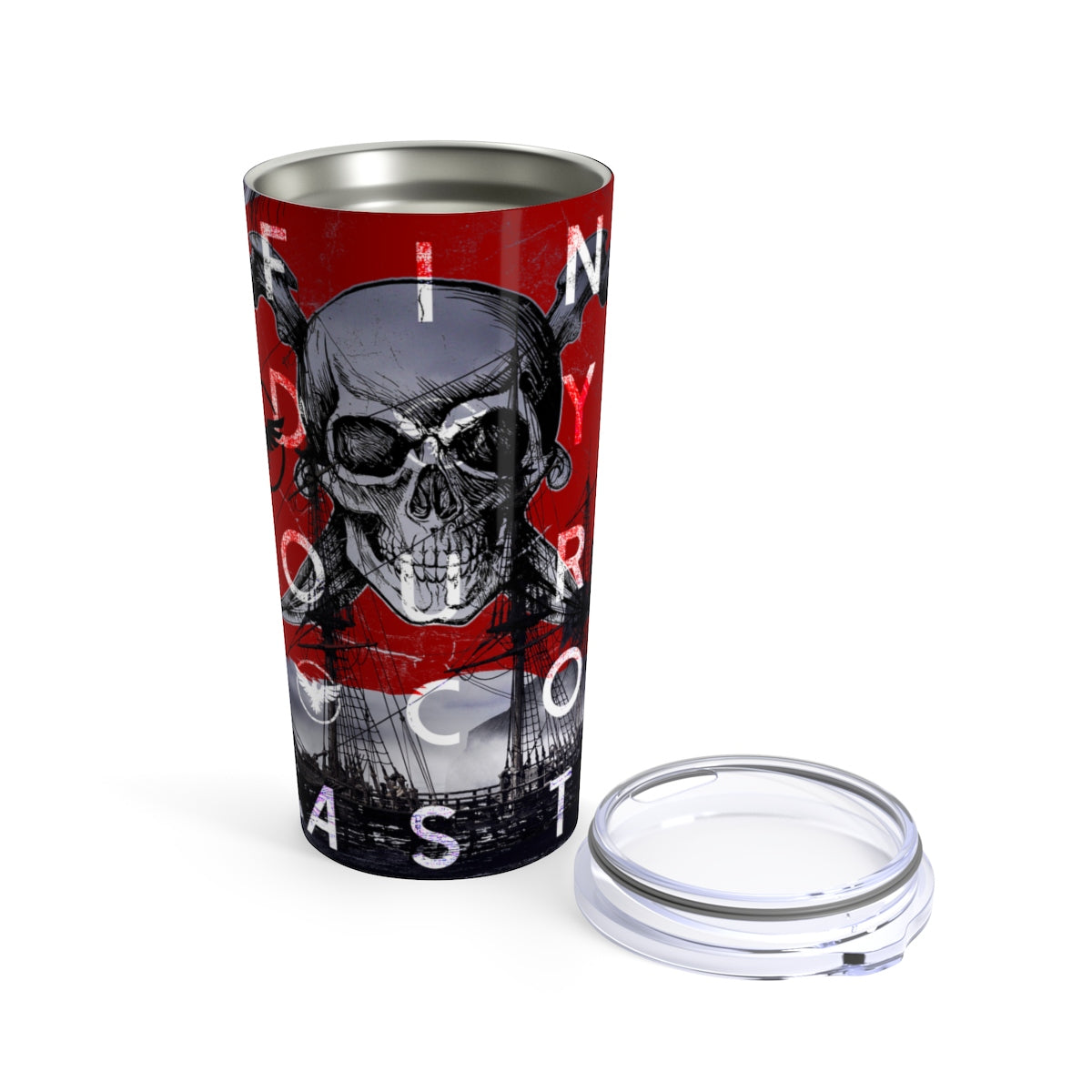 FYC Life Stainless Steel Jolly Roger 20 oz Tumbler FIND YOUR COAST  CO