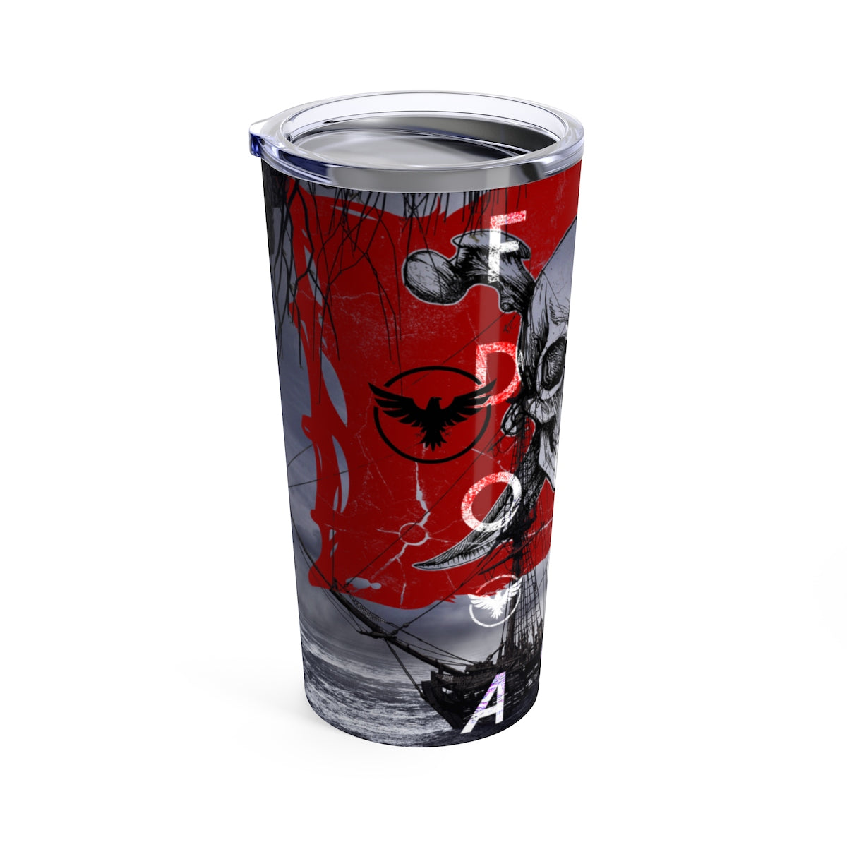 FYC Life Stainless Steel Jolly Roger 20 oz Tumbler FIND YOUR COAST  CO