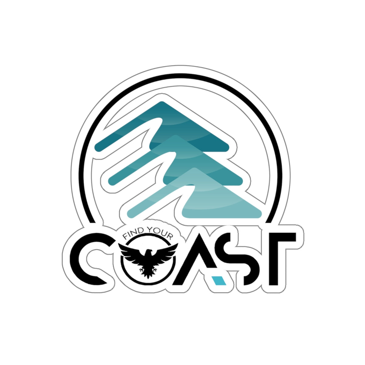 FYC Kiss-Cut Mountains to Coast Stickers FIND YOUR COAST  CO