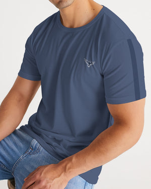 Men's Charter Stripe Performance Crewneck Deep Blue Shirt FIND YOUR COAST  CO